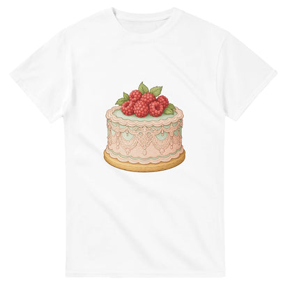 T-shirt med vintage tårta, hallon och spets. Perfekt för romantiker!