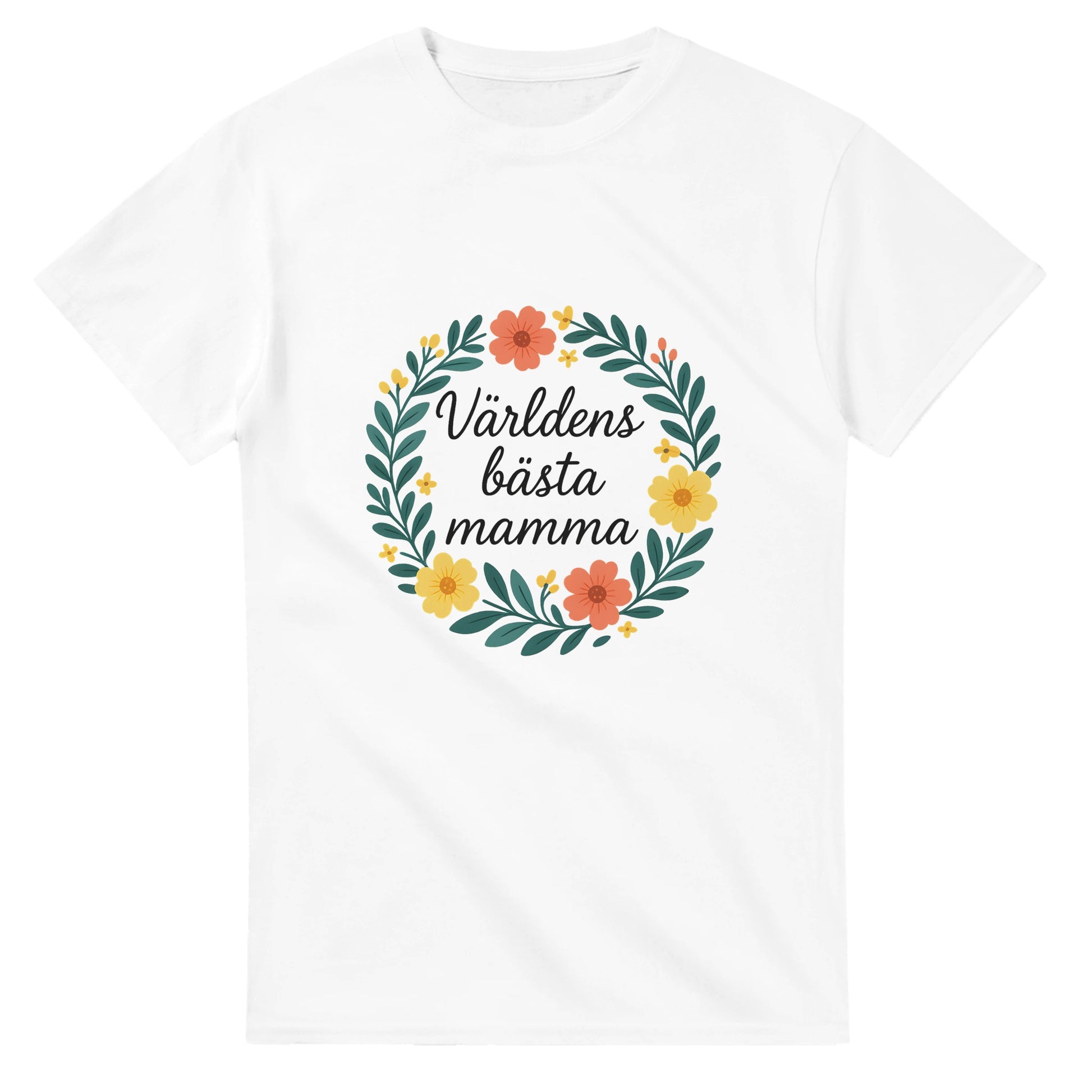 En vacker blomkrans med handskriven text för att fira världens bästa mamma. Perfekt för alla tillfällen!