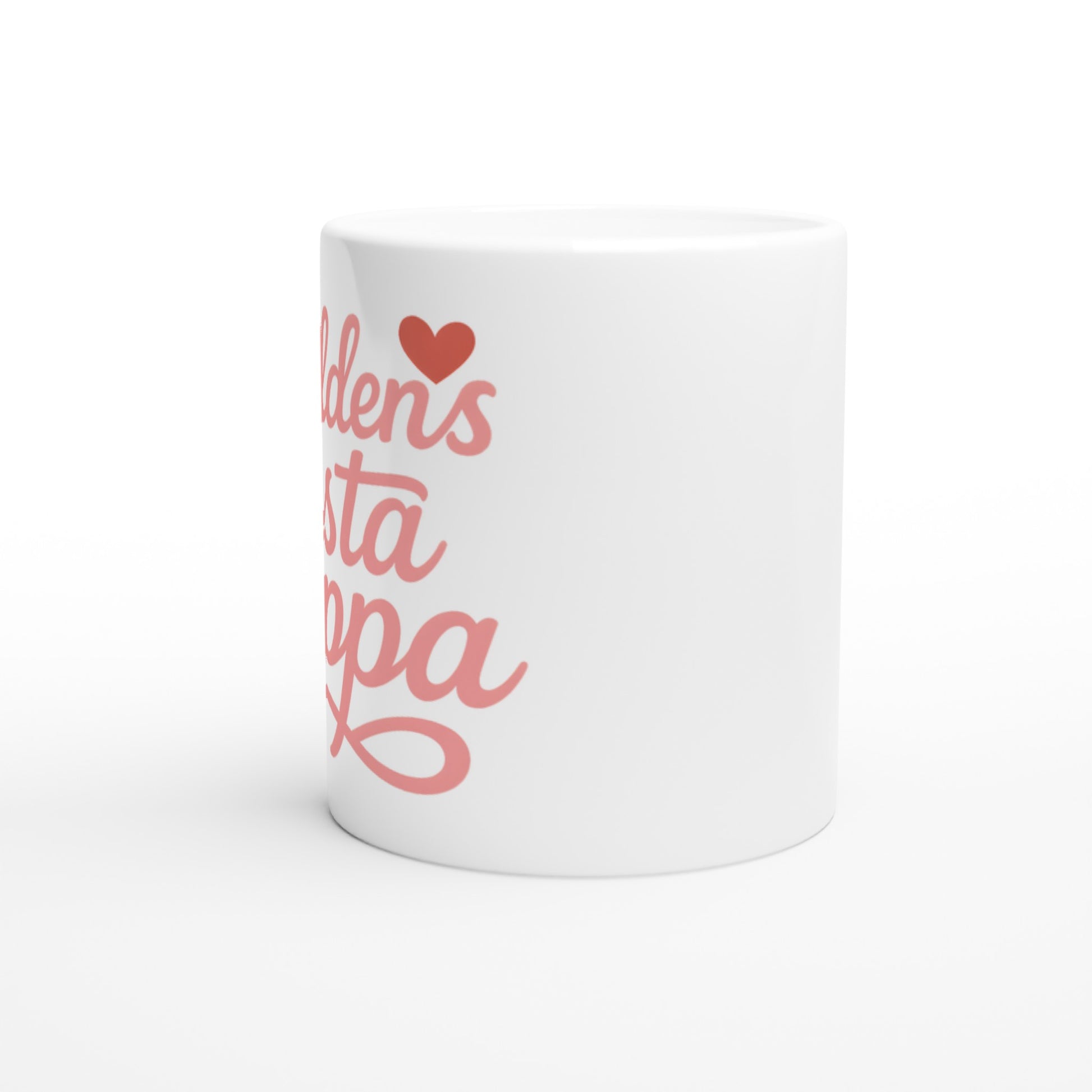 Mugg med romantisk text 'Världens bästa pappa' i mjuka former. Perfekt för kaffeälskaren!