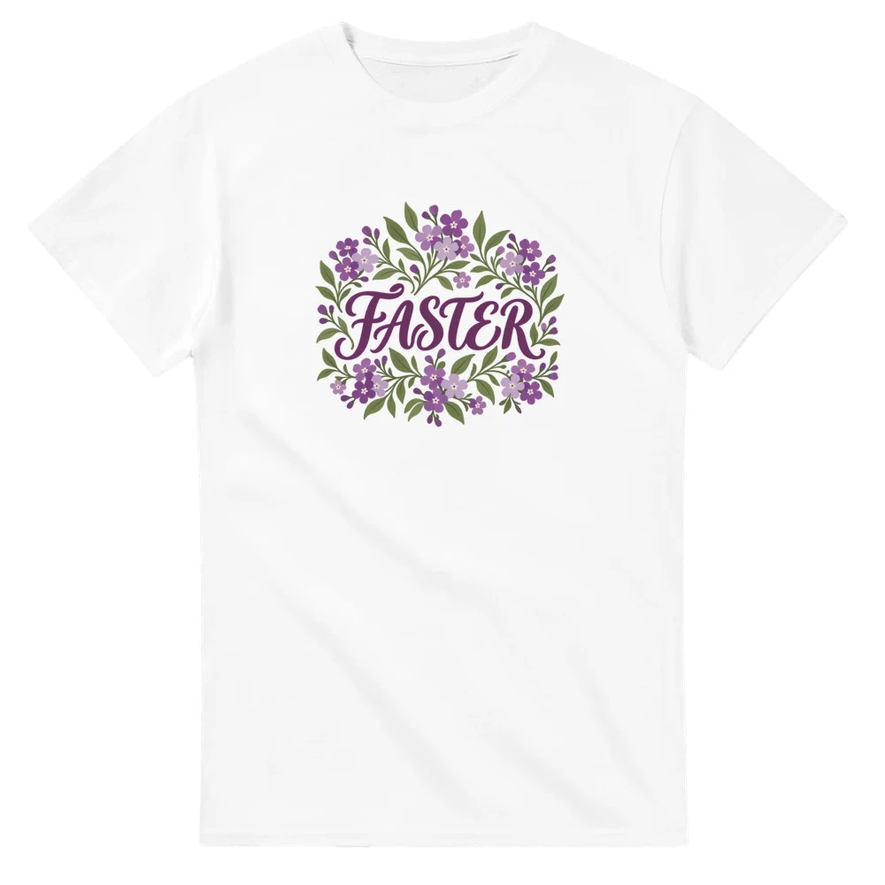 T-shirt – Faster – verbena, vit – stort motiv på bröstet