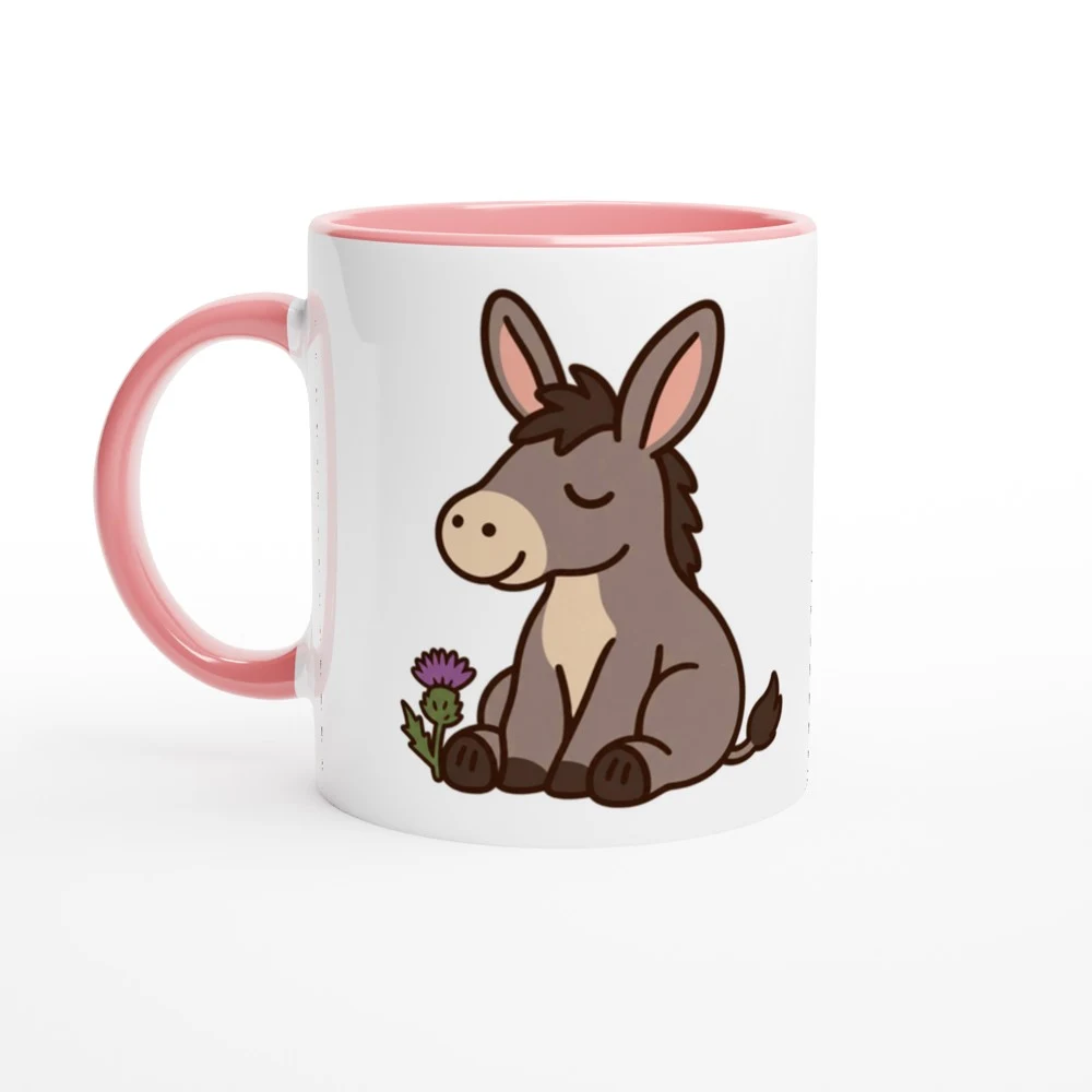Mugg – Åsna med tistel, rosa