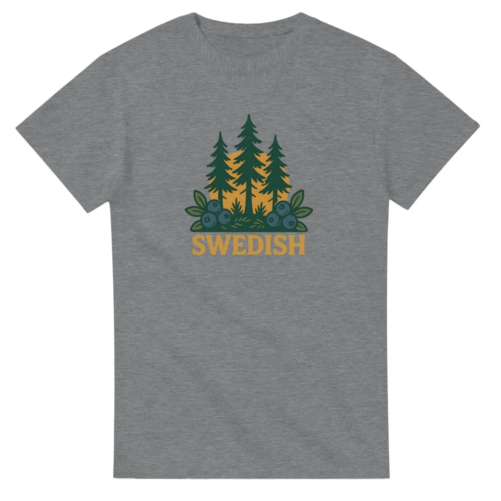 T-shirt svenska skogar och blåbär, sport grey