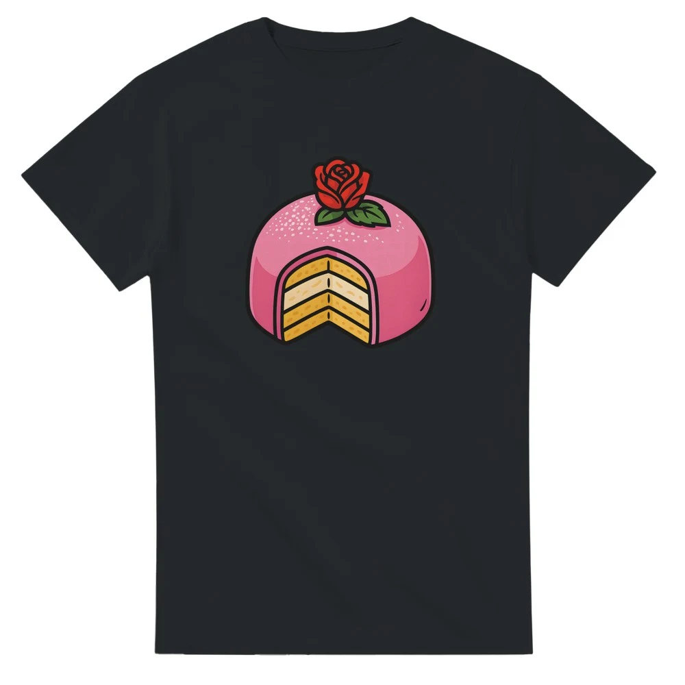 T-shirt prinsesstårta med ros, svart