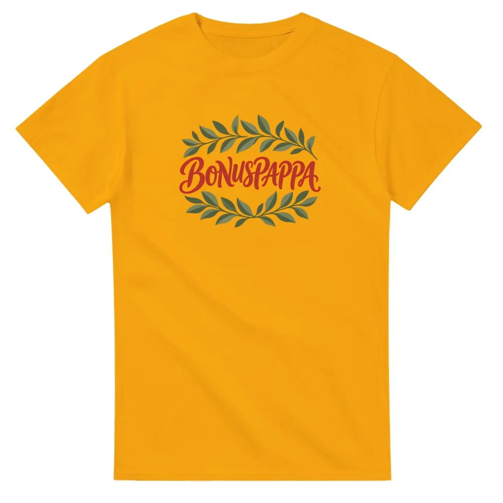 T-shirt – Bonuspappa – lager, gold