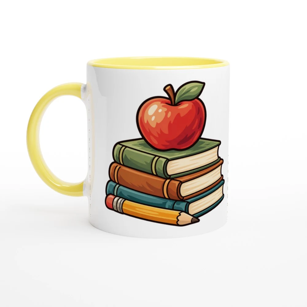 Mugg – Boktrave och äpple, gul