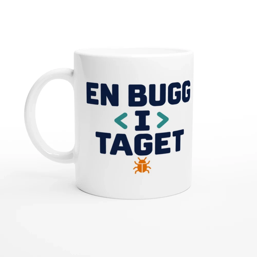 Mugg – En bugg i taget – motiv med handtaget till vänster