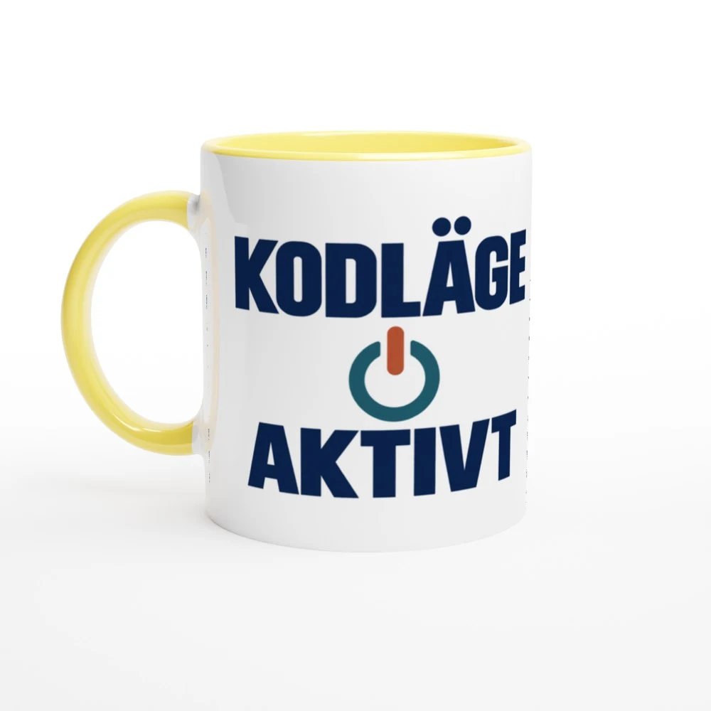 Mugg – Kodläge aktivt, gul