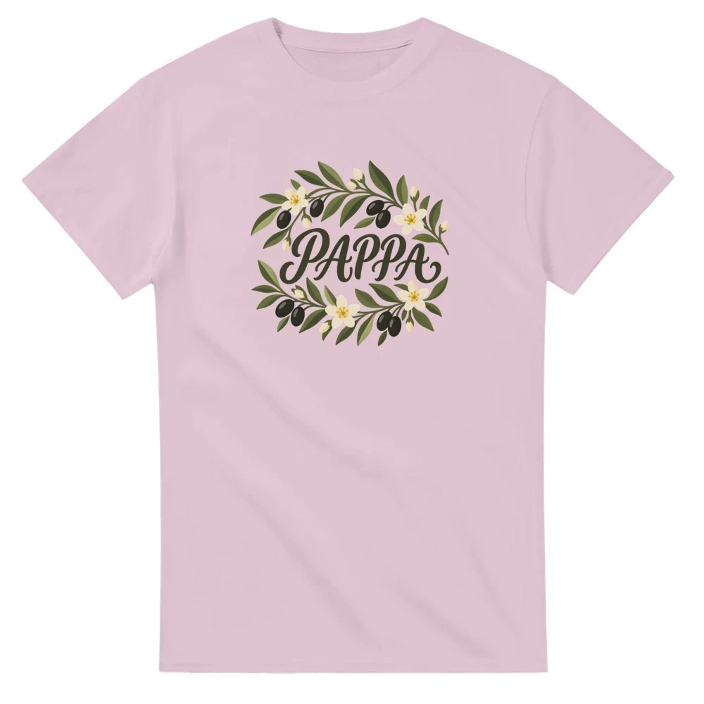 T-shirt – Pappa – oliv, ljusrosa