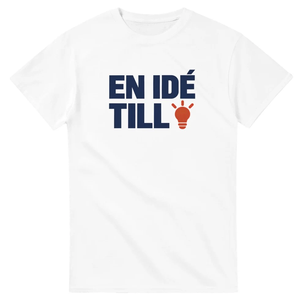 T-shirt – En idé till, vit – stort motiv på bröstet