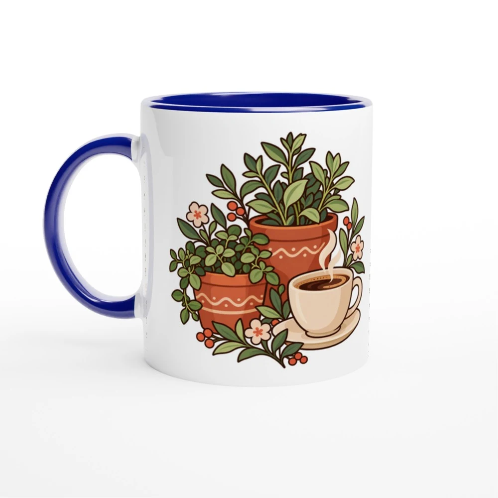 Mugg – Kaffe bland krukorna, blå