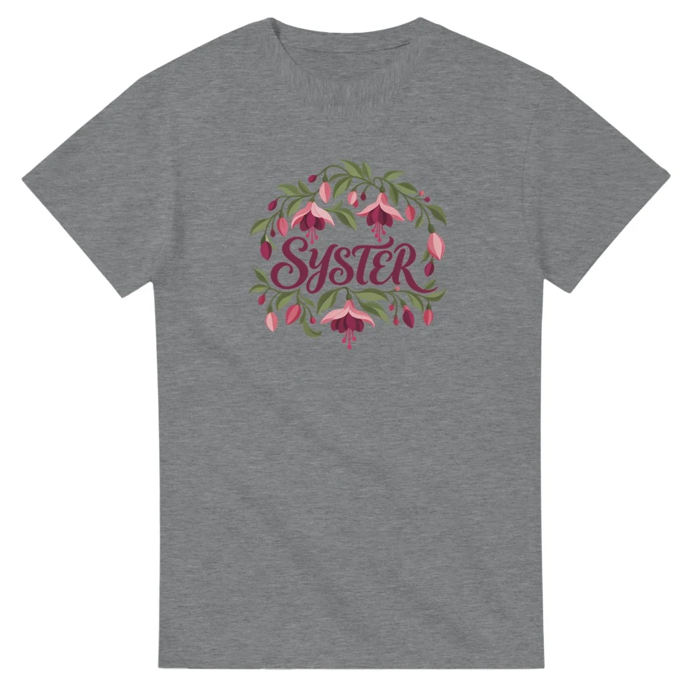 T-shirt – Syster – fuchsia, sport grey