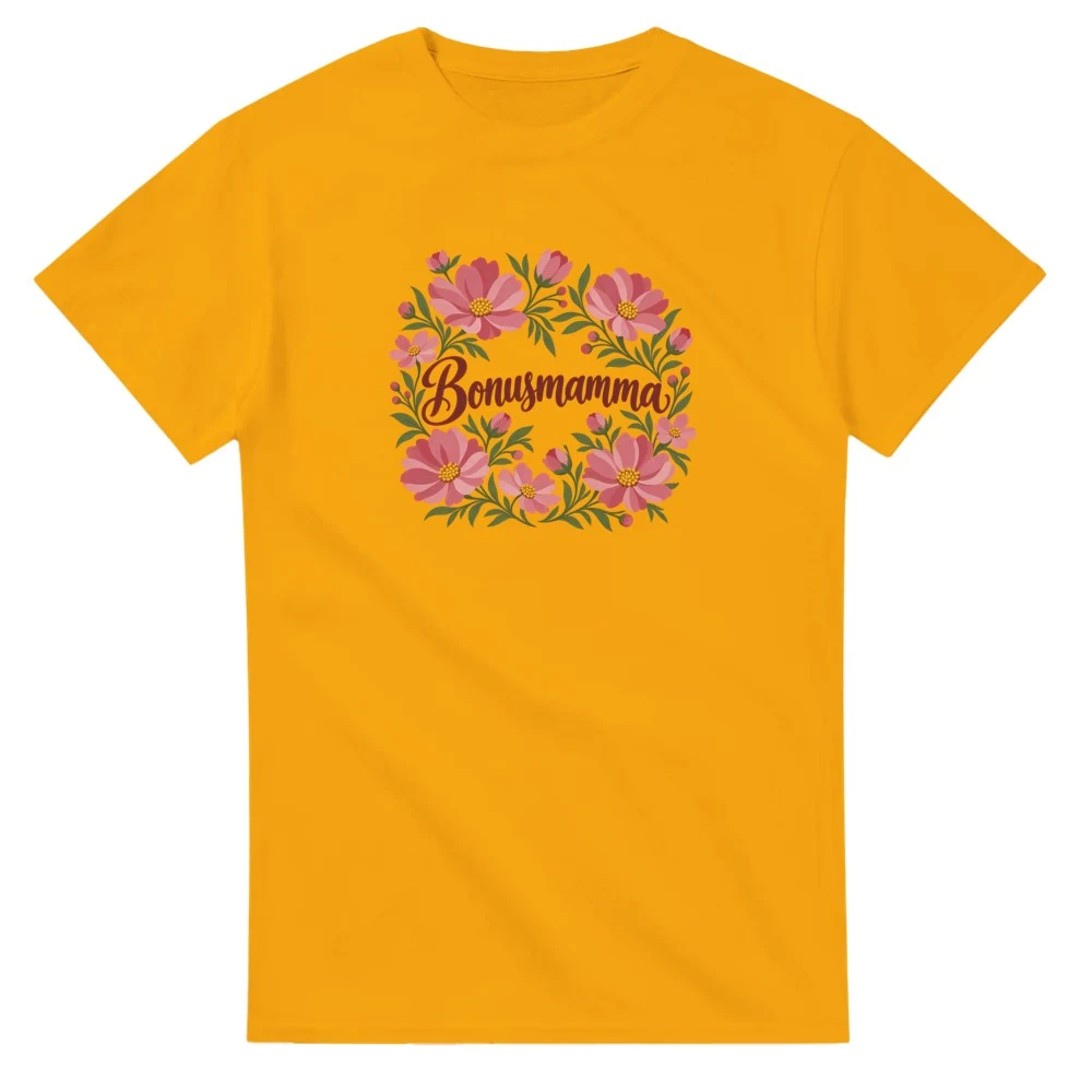 T-shirt – Bonusmamma – rosenskära, gold
