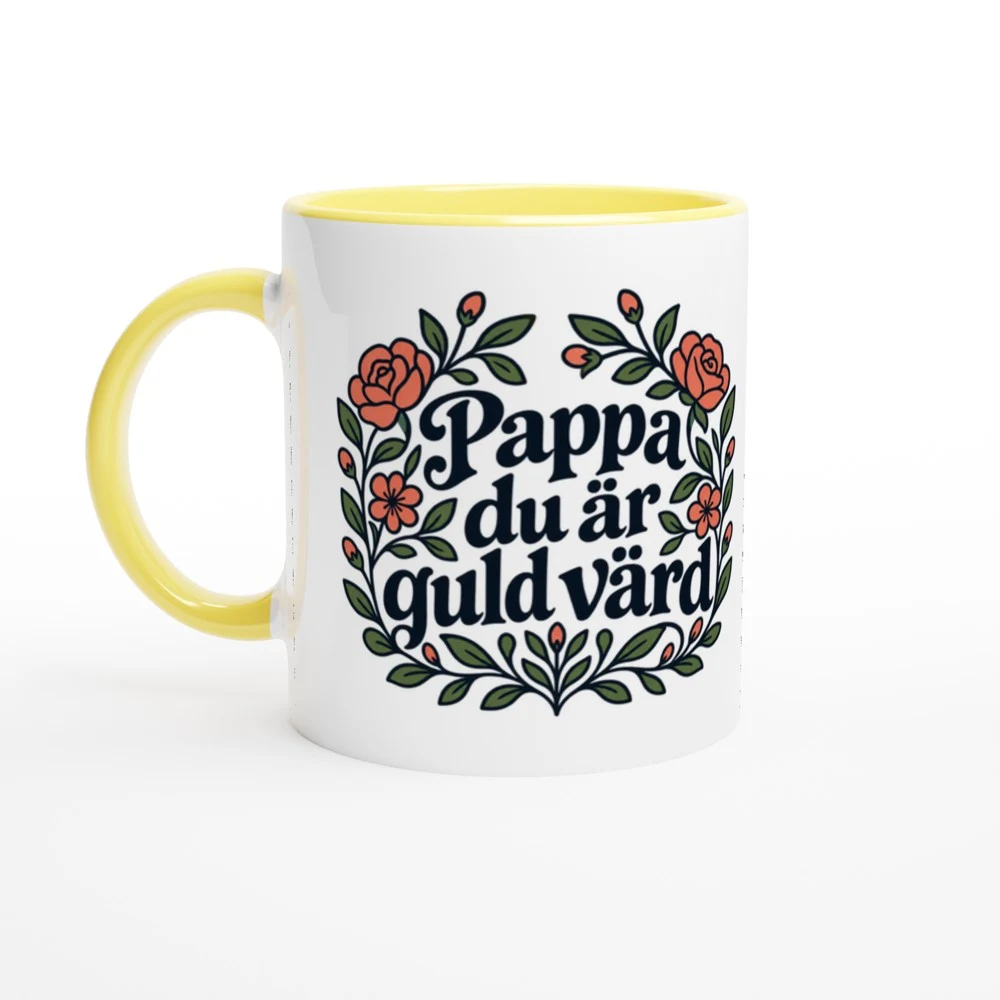 Mugg – Pappa – guld värd, gul