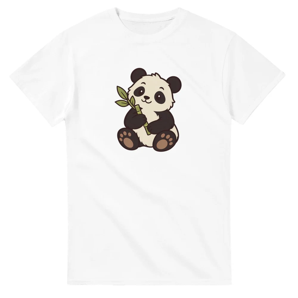 T-shirt – Pandapaus, vit – stort motiv på bröstet