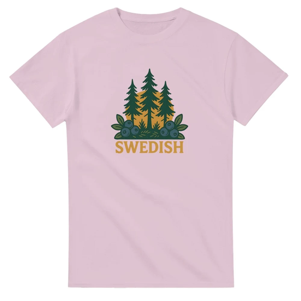 T-shirt svenska skogar och blåbär, ljusrosa