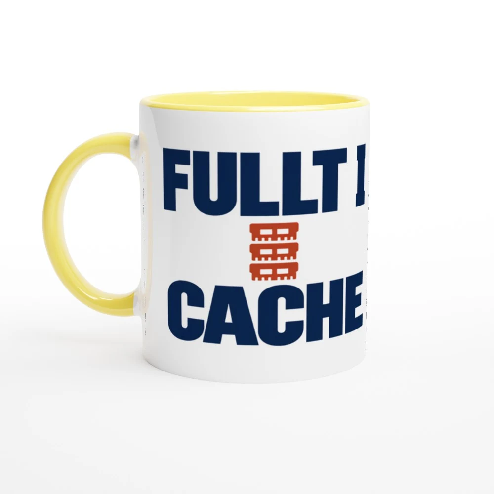 Mugg – Fullt i cache, gul