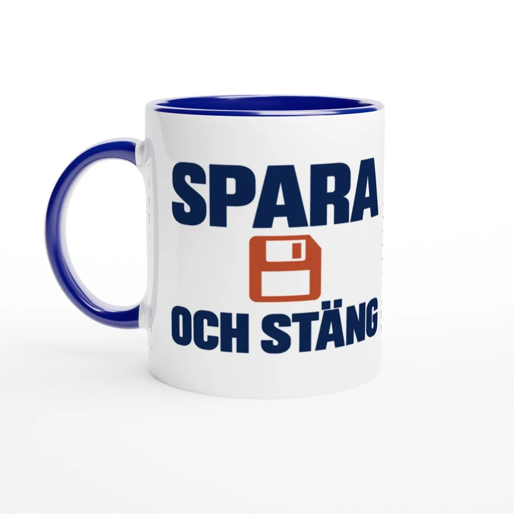 Mugg – Spara och stäng, blå