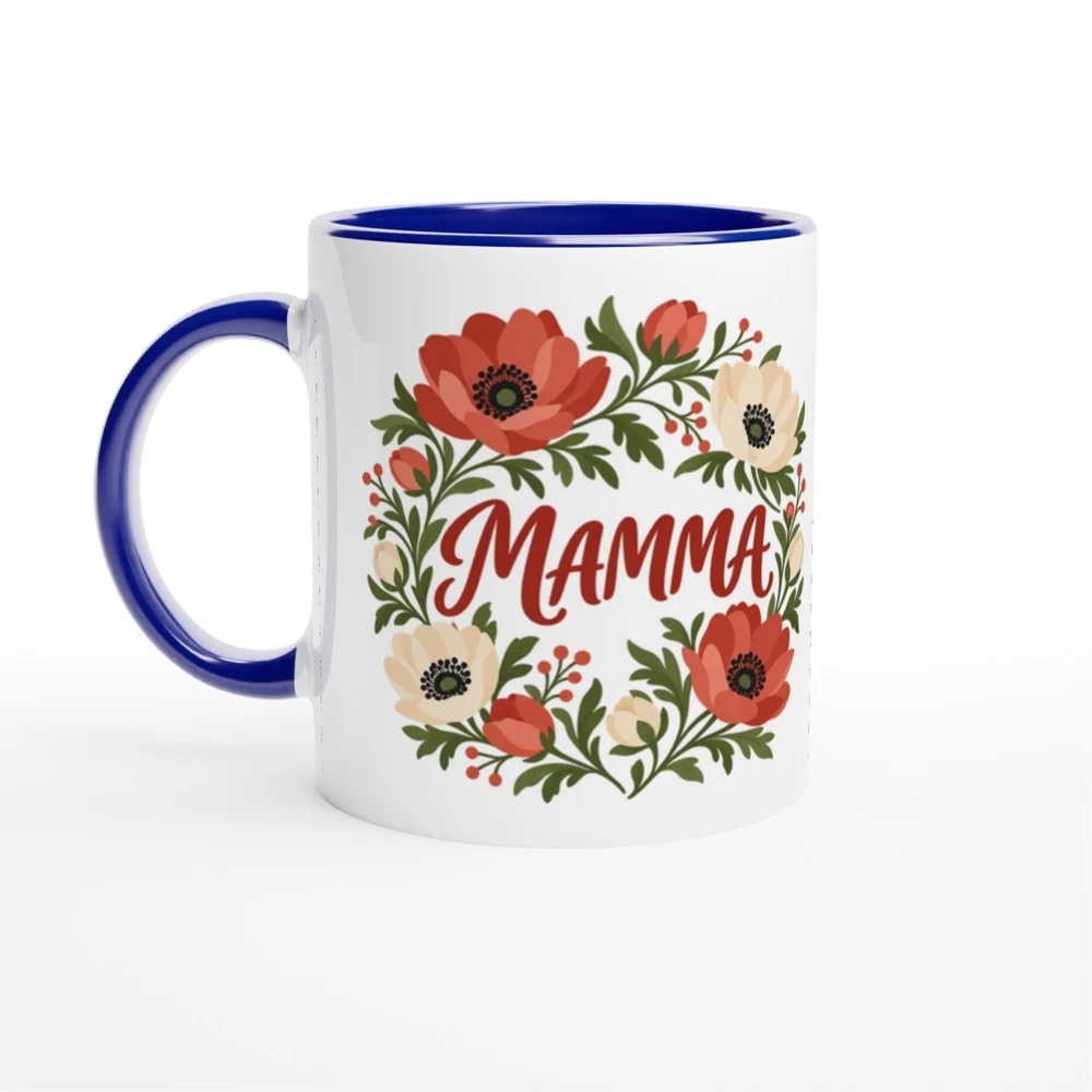 Mugg – Mamma – anemon, blå