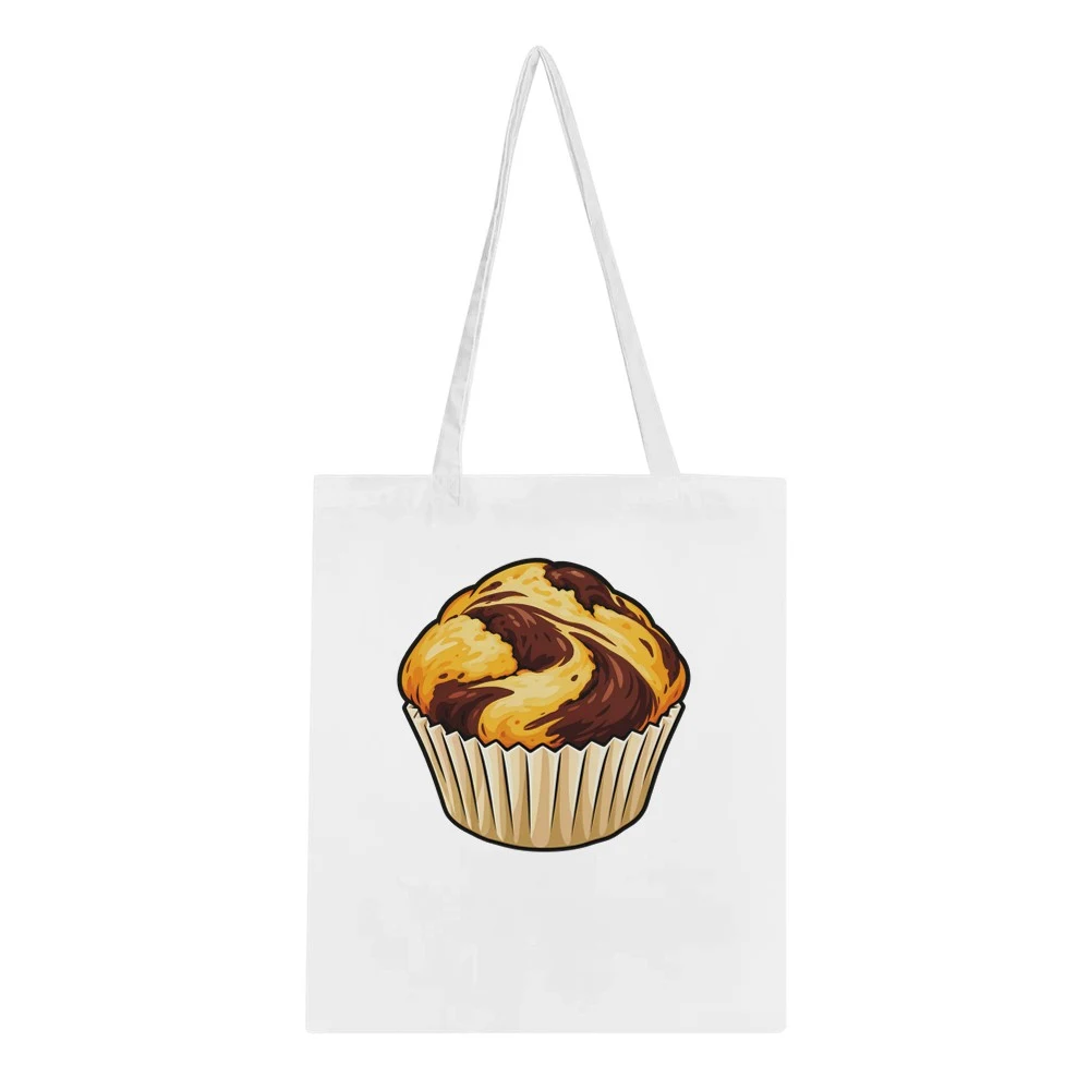 Tygkasse – Tigermuffin, vit – motiv på framsidan
