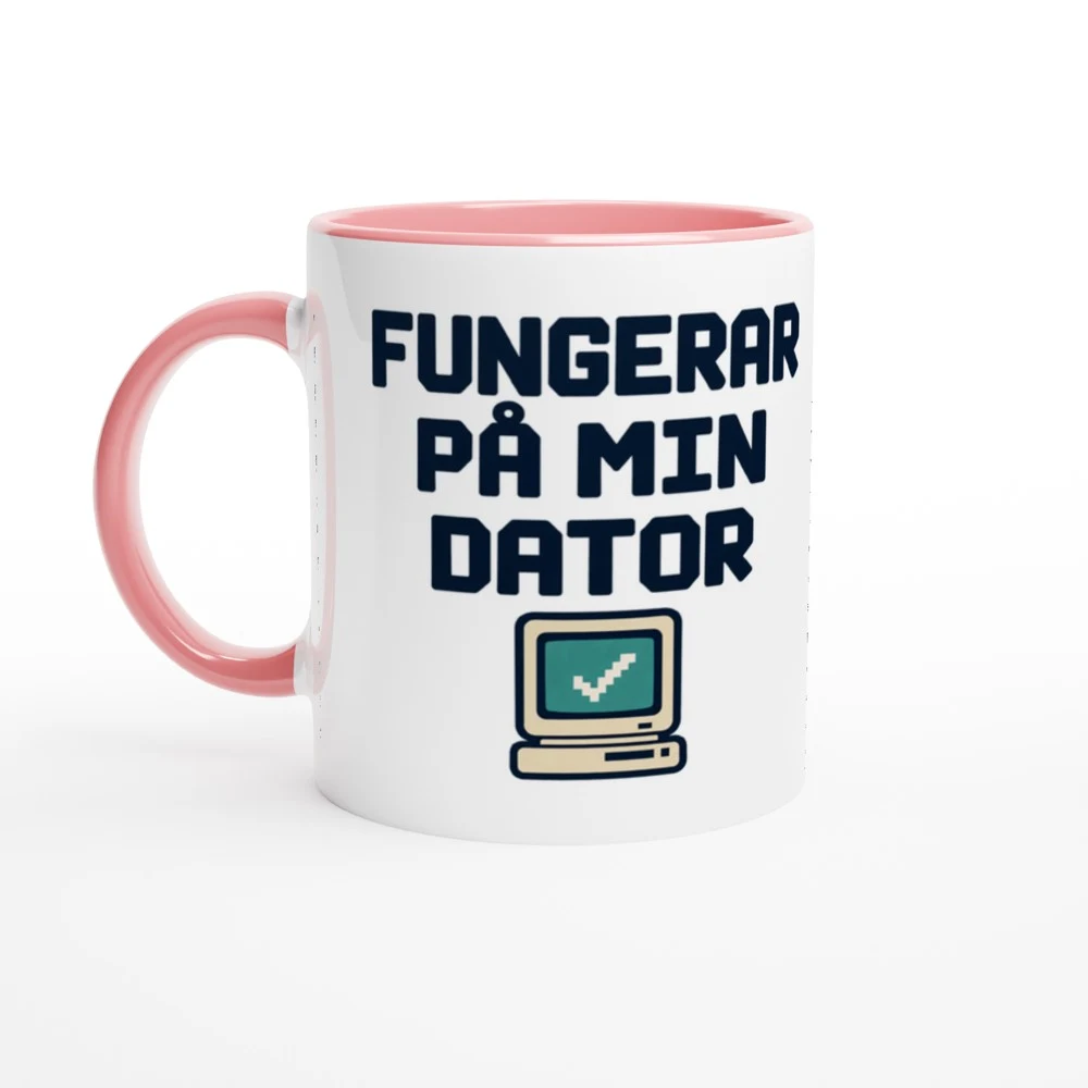 Mugg – Fungerar på min dator, rosa