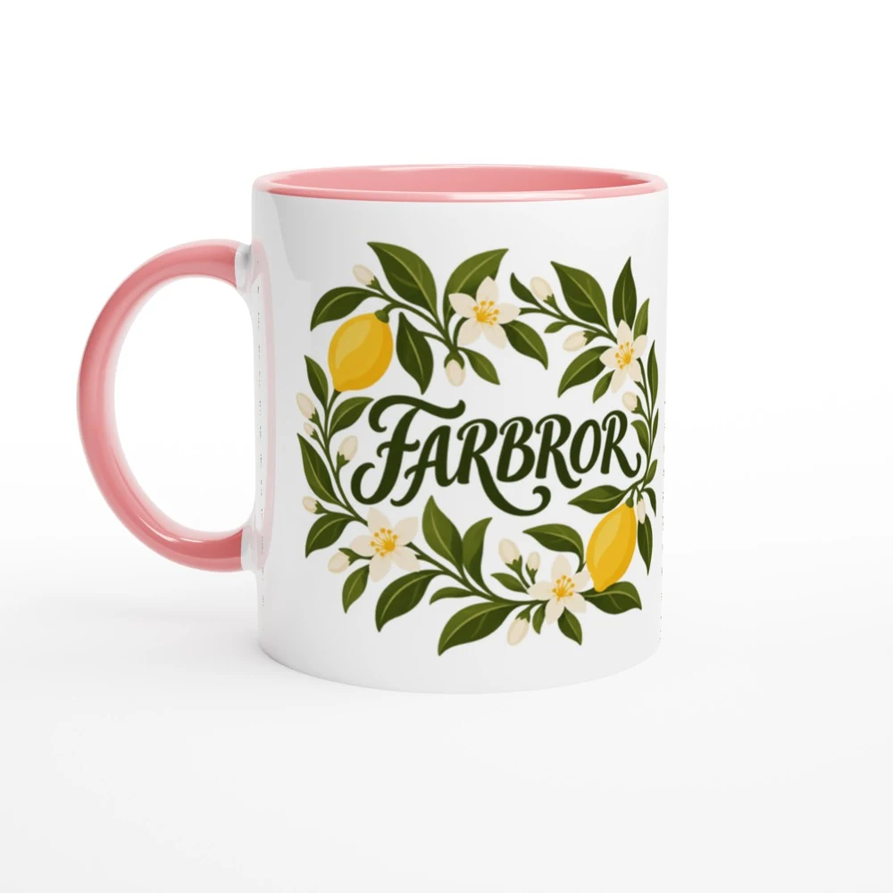 Mugg – Farbror – citron, rosa